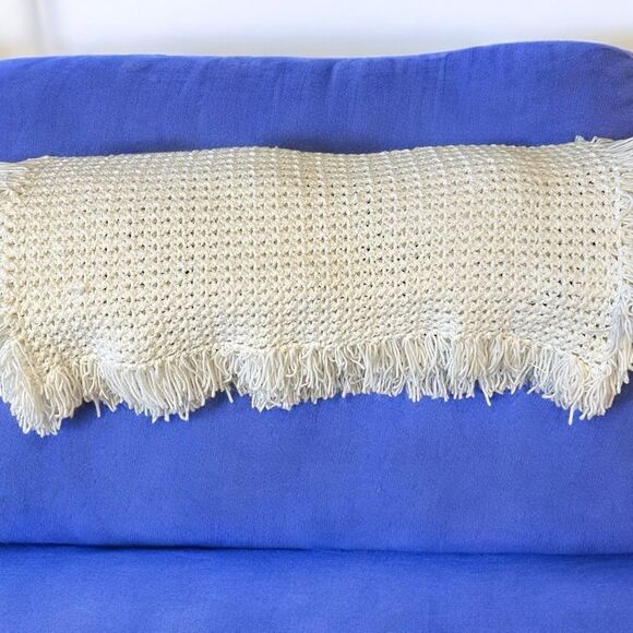Handmade Afghan white baby Blanket - Picture 2 of 6